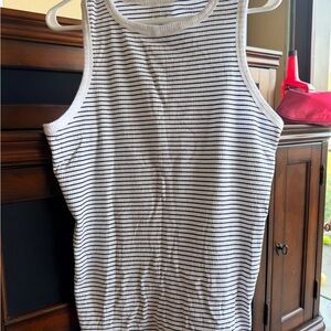 Nine West Black and White Striped Tank Top